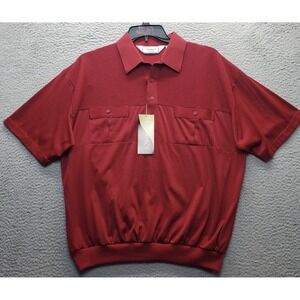 Classics By Palmland Polo Shirt Men XL Burgundy Performance Short Sleeve Popover